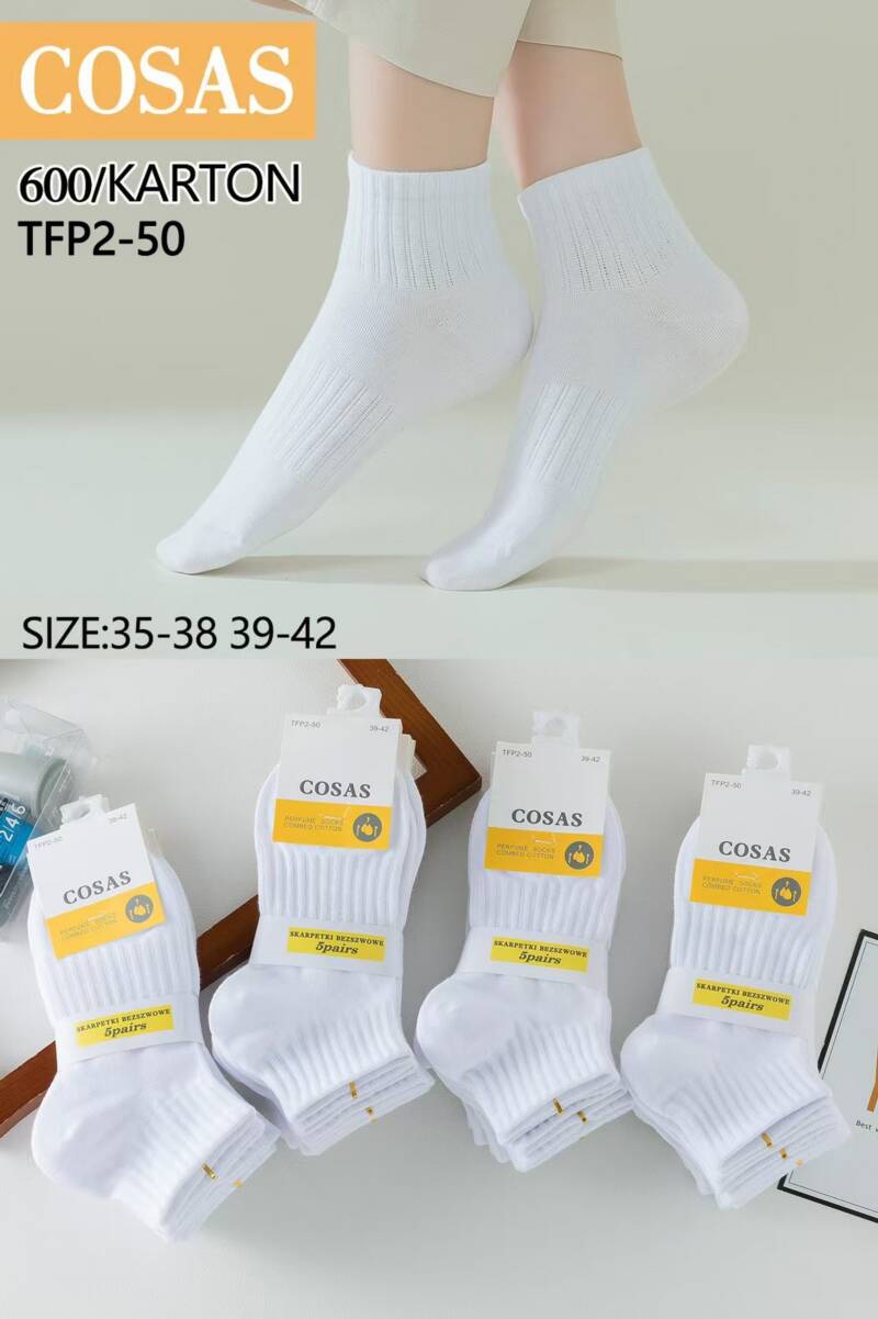 Skarpety damskie Roz 35-42, 1 kolor Paczka 40 szt